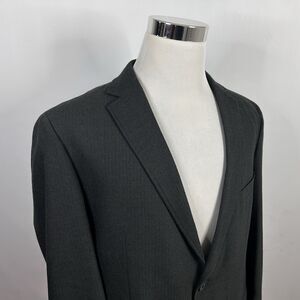 Calvin Klein 46R Sport Coat Wool Blend Dark Gray Herringbone Two Button Vented